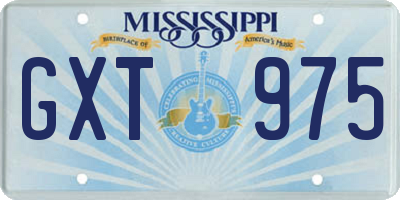 MS license plate GXT975