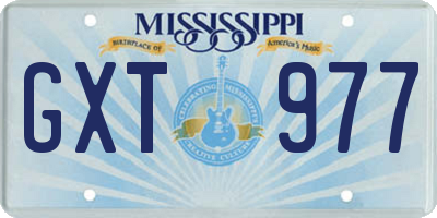 MS license plate GXT977