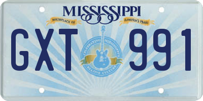 MS license plate GXT991