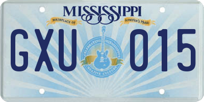 MS license plate GXU015