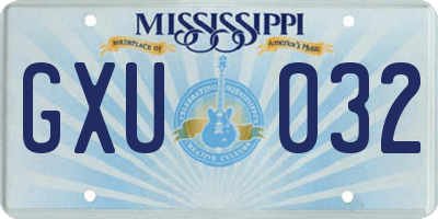 MS license plate GXU032