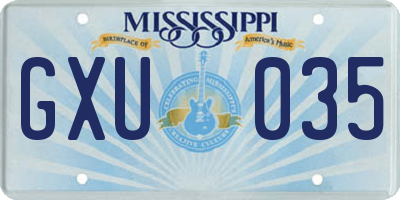 MS license plate GXU035