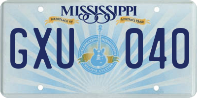 MS license plate GXU040