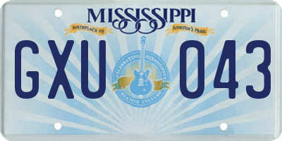 MS license plate GXU043