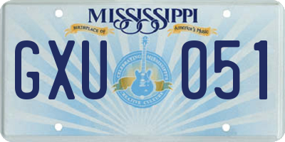 MS license plate GXU051