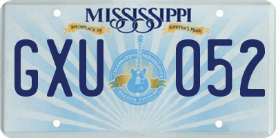 MS license plate GXU052