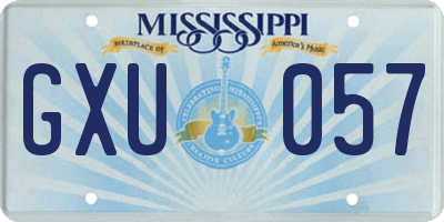 MS license plate GXU057