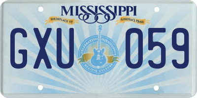 MS license plate GXU059