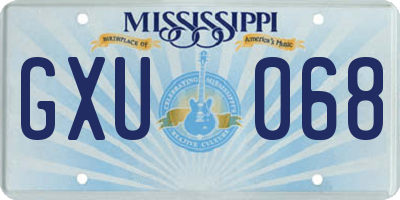 MS license plate GXU068