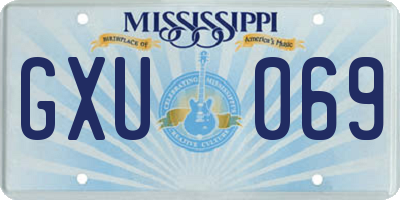 MS license plate GXU069