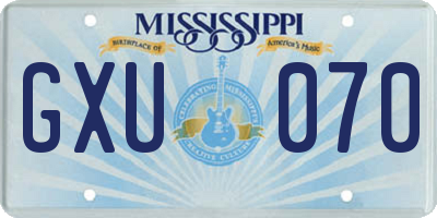 MS license plate GXU070
