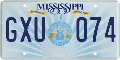 MS license plate GXU074