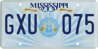 MS license plate GXU075