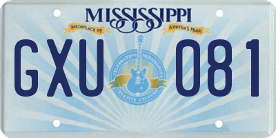 MS license plate GXU081