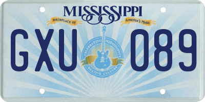 MS license plate GXU089
