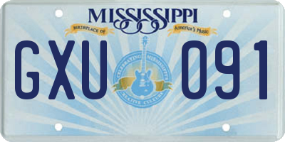 MS license plate GXU091