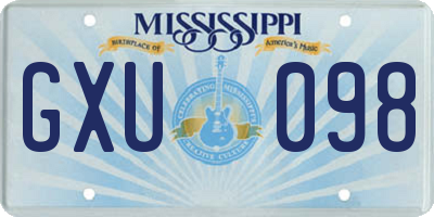 MS license plate GXU098