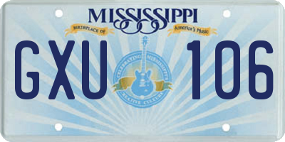 MS license plate GXU106