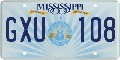 MS license plate GXU108