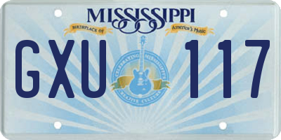 MS license plate GXU117