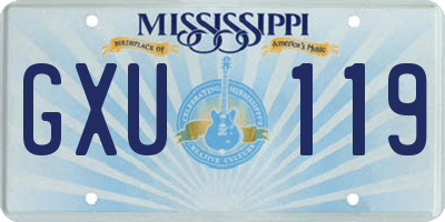 MS license plate GXU119