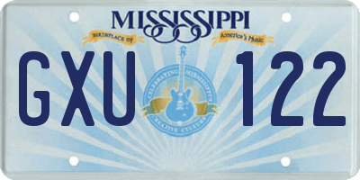 MS license plate GXU122