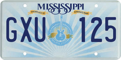 MS license plate GXU125