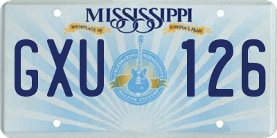 MS license plate GXU126