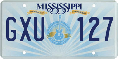 MS license plate GXU127