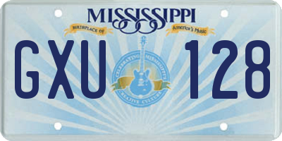 MS license plate GXU128