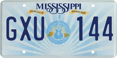 MS license plate GXU144