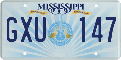 MS license plate GXU147