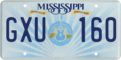 MS license plate GXU160
