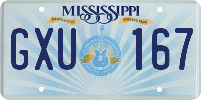 MS license plate GXU167