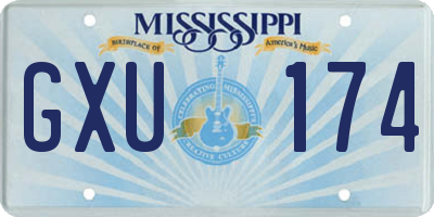 MS license plate GXU174