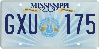 MS license plate GXU175