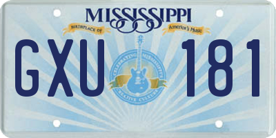 MS license plate GXU181