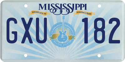 MS license plate GXU182