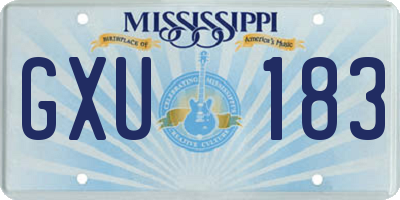 MS license plate GXU183