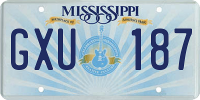 MS license plate GXU187