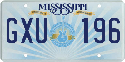MS license plate GXU196