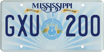 MS license plate GXU200