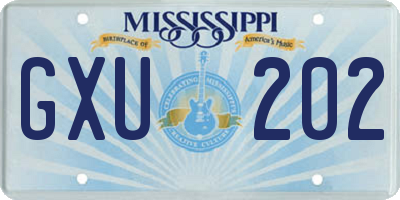MS license plate GXU202