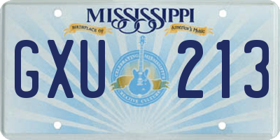 MS license plate GXU213