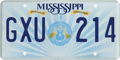 MS license plate GXU214