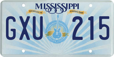 MS license plate GXU215
