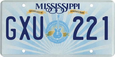 MS license plate GXU221
