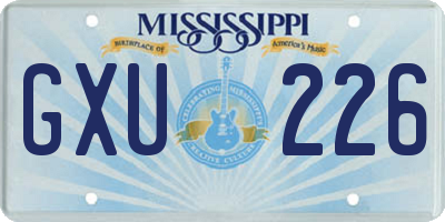 MS license plate GXU226