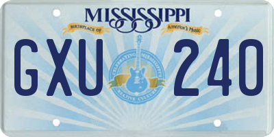 MS license plate GXU240