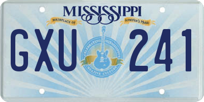 MS license plate GXU241